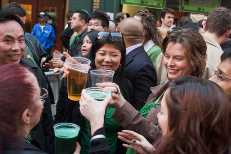 St Patrick's Day on Front St in San Francisco