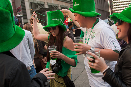 St Patrick's Day on Front St in San Francisco