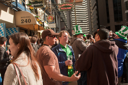 St Patrick's Day on Front St in San Francisco