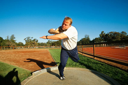 Adam Nelson, shot putter, at Stanford