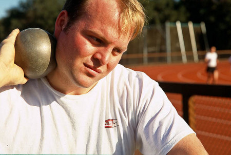 Adam Nelson, shot putter, at Stanford